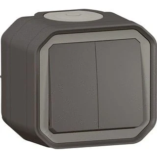 Afbeelding van Legrand plexo dubbele wissel of drukknop combinatie compleet ip55 antra 069775l