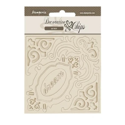 Afbeelding van Stamperia Old Lace Decorative Chips Corners and Frames (SCB244)