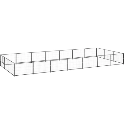 Afbeelding van vidaXL Hondenkennel 21 m² staal zwart