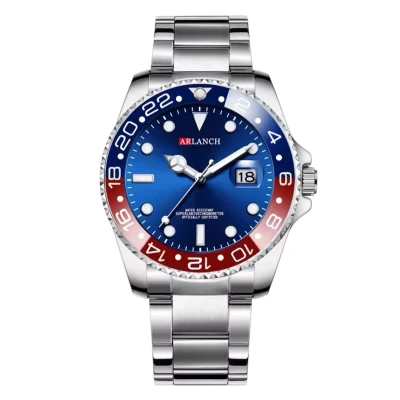 Afbeelding van Arlanch HerenHorloge Zilver met Blauw, Rood Pepsi