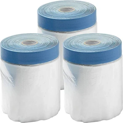 Afbeelding van vasalat Afdekfolie met plakband, 3 stuks, 55 cm x 20 m, uv schilderfolie