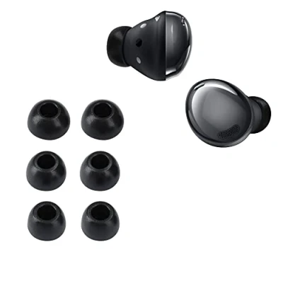Afbeelding van kwmobile 6x cover voor in ear oortjes geschikt Samsung Galaxy Buds 2 Pro Vervangende oordopjes van siliconen zwart 3 maten