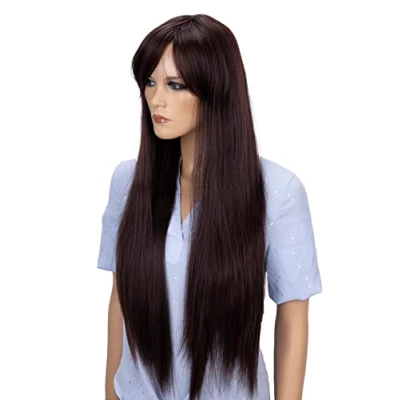 Afbeelding van CAISHA Pruik Volumineus Lang Haar Cosplay Theatershow Glad Donkerbruin FZ503