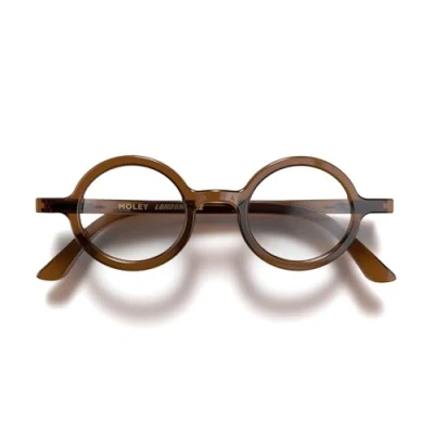 Afbeelding van LONDON MOLE Brillen Moley Blue Light Blocking bril Ronde Cool Blockers Anti vermoeide ogen voor schermen heren dames unisex veerscharnieren , Glans Transparant Bruin, Lens 36 x