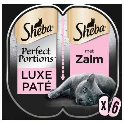 Afbeelding van 8x Sheba Perfect Portions Kattenvoer Natvoer Luxe Zalm Paté 112,5 gr