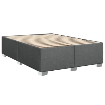 Afbeelding van vidaXL Bedframe stof donkergrijs 160x200 cm, bed, bed ombouw, twijfelaar bedbodem, slaapkamermeubel, 2 persoonsbed, tweepersoonsbed
