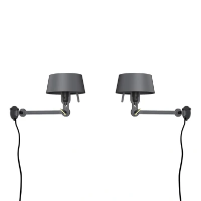 Afbeelding van Tonone Bolt Bed Underfit wandlamp met stekker set van 2 Midnight Grey