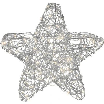 Afbeelding van Kerstster &quot;Galax&quot; Zilver met 100 warmwitte LEDs 60x20x63 cm