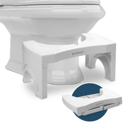 Afbeelding van BUDDLEY® WC Krukje Opvouwbaar Toilet Squatty, Opstapje Inklapbaar Volwassen en Kinderen Potty Training Toiletkrukje Juiste houding
