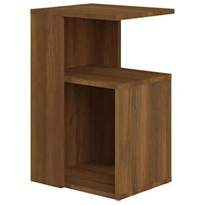 Afbeelding van vidaXL Bijzettafel 36x30x56 cm bewerkt hout bruin eikenkleur, salontafel, tafeltje, koffietafel, woonkamertafel, banktafel, bijzettafeltje, tafel