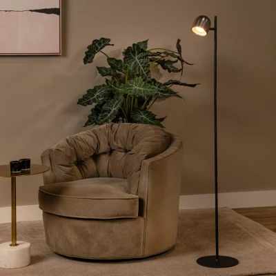 Afbeelding van Lucide SKANSKA RECH Oplaadbare Vloerlamp Binnen/Buiten Accu/Batterij Ø 23 cm LED Dimb. CCT 1x3W 3000K/6000K IP44 Grijs ijzer