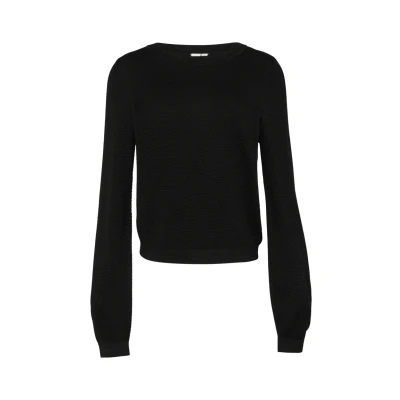 Afbeelding van QS MIT Struktur Trui, Dames, Maat: Large, Schwarz