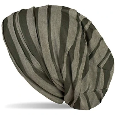 Afbeelding van styleBREAKER muts met rimpelmotief, slouch longbeanie, unisex 04024053, kleur:Olijf groen