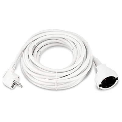 Afbeelding van REV Verlengkabel verlenging 10 m met haakse stekker, 3680 W, wit