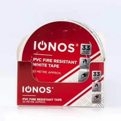 Afbeelding van Status: IONOS Witte PVC tape (33 meter), brandwerend, multisurface / IONPVCWHT1PKX12