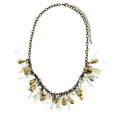 Afbeelding van Behave Antiek goudkleurige ketting met hart, ster en diverse transparante hangers