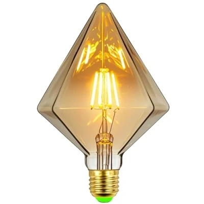 Afbeelding van TIANFAN Led lampen Vintage 4W Warm Wit 2500 Kelvin Big Globe Crystal lamp 220/240 V Edison Schroef E27 Basis Speciale decoratieve gloeilamp G125 (Pyramid)