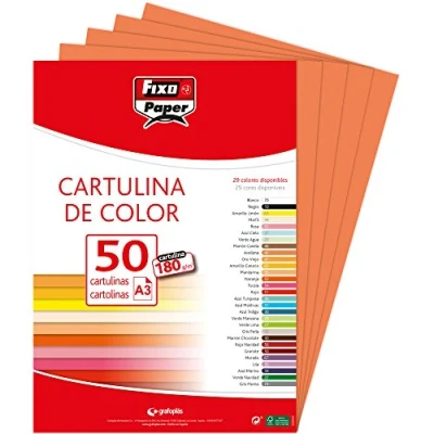 Afbeelding van Fixo Paper 11120355 karton, A3, 50 stuks, mandarijn, 180 g
