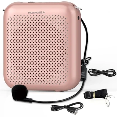 Afbeelding van Norwii Bluetooth stemversterker, Draagbare Mini bedrade Microfoon voor Docenten, Stemversterkers Lesgeven in de Klas, Trainingen, Reisleiders, Coaches, Oplaadbaar via USB C