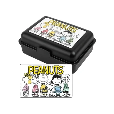 Afbeelding van United Labels The Peanuts Broodtrommel Snoopy Familiy, lunchbox, boterbroodtrommel met scheidingswand, zwart