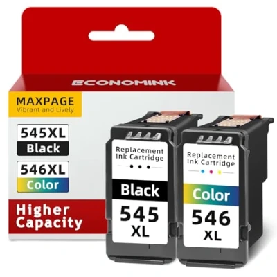 Afbeelding van Economink PG 545XL+CL 546XL inktcartridges, 545XL zwart en driekleurig gereviseerd voor Canon 545 546 Pixma MG2500 MG2550S TS3150 MG2555S TR4550 TR4551 TS3151 TS3355S