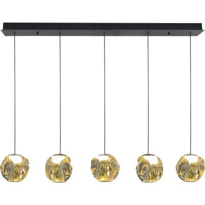 Afbeelding van Highlight HanglampMelina zwart met amber glas recht H5185.01