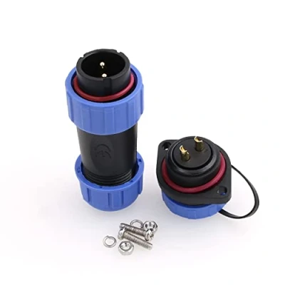 Afbeelding van Eonvic HE21 2 Pin Waterdichte Connector Luchtvaart Circulaire Schroefdraad Plug Socket 8 12mm Kabel voor Industriële Power Verlichting Indoor Outdoor