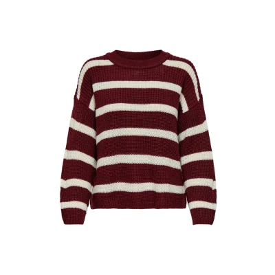 Afbeelding van JDY Justy L/S Stripe NOOS Trui, Dames, Maat: XS, Cabernet