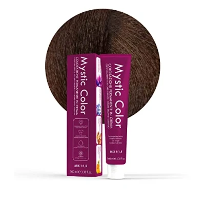 Afbeelding van Mystic Color Permanent Cream Coloring with Argan Oil and Calendula Long Lasting Hair Light Cocoa Brown 5.7 100ml