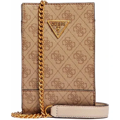 Afbeelding van GUESS Noelle Dames Telefoontasje Kunstleer Beige