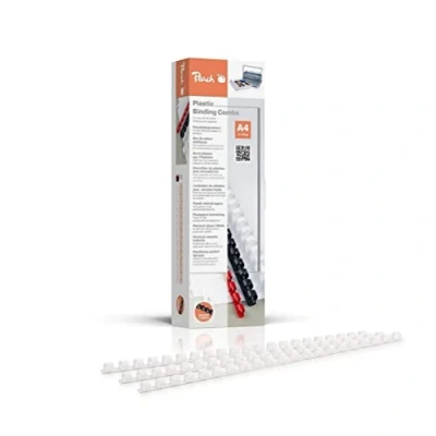 Afbeelding van Peach Plastic bindruggen A4 8mm 45 vellen 100 stuks wit PB408 01