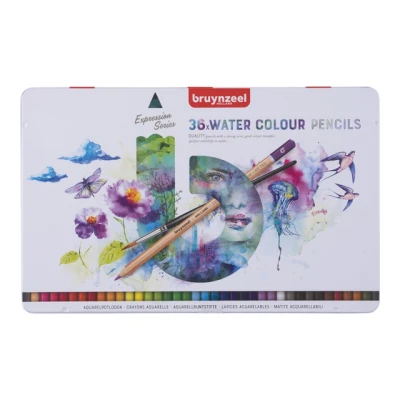 Afbeelding van Kleurpotloden Bruynzeel aquarel Expression blik à 36 stuks assorti
