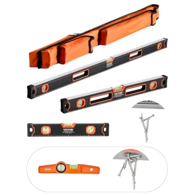 Afbeelding van VEVOR Torpedo Waterpas Set 4 Delig Meetgereedschap met Luchtbel 120/60/40/25cm