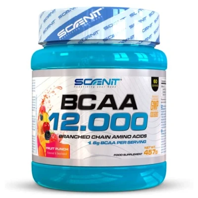 Afbeelding van BCAA 12.000 457 g BCAA, poeder aminozuren 2 1 vertakt in leucinisoleucine valina (fruitpunch)
