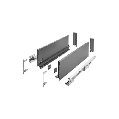 Afbeelding van GTV Ladesysteem AXIS PRO I ladegarnituur met volledige uittrekbaarheid en geïntegreerde demping antraciet belastbaarheid tot 40 kg soft close vrije toegang breedte: 400 mm hoogte: 168