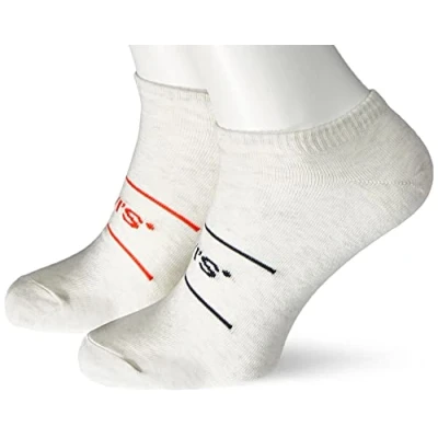 Afbeelding van Levi&#039;s Unisex Crew Sock Sneakers, mid Grey Melange/Marshmellow, 39/42