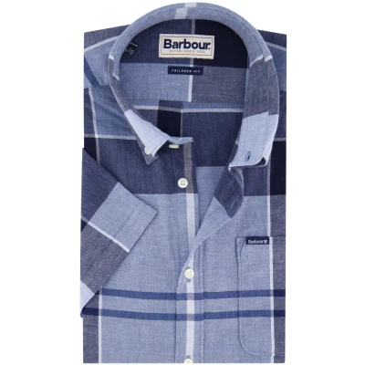 Afbeelding van Barbour casual overhemd korte mouw donkerblauw