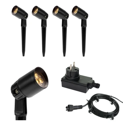 Afbeelding van 4x LED tuin lamp 12V 2 watt basic complete set