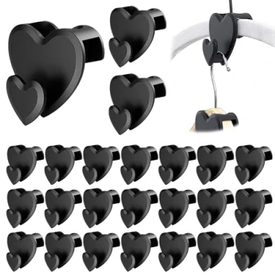 Afbeelding van JIANGLAI Ruimtebesparende kleerhanger connector haken, zware hangers ruimtebesparend, duurzame premium trapsgewijze hanger haken voor kledingkast kast organizer, 24 stuks
