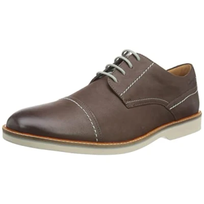 Afbeelding van Clarks Atticus LT Cap Oxford, donkerbruin leer, 41 EU, blad, EU