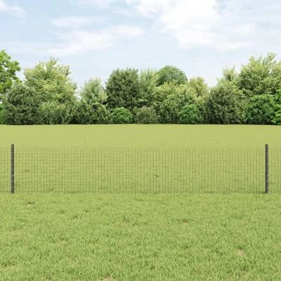 Afbeelding van vidaXL Gelaste Draad Omheining met 22 U posten Grijs 0.4x50 m Staal