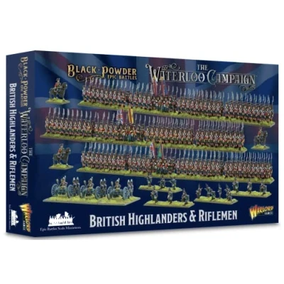 Afbeelding van British Highlanders &amp; Riflemen Epische schaal plastic miniaturen voor zwart poeder van Warlord Games Zeer gedetailleerde Napoleontische tijdperk tafelblad Wargaming