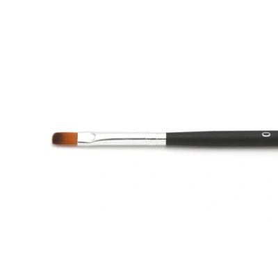 Afbeelding van Paintersisters® Zachte platte kwast, maat 0, kunstenaarskwast met rechte punt voor aquarel, acrylverf, olieverf om te schilderen op spieraam