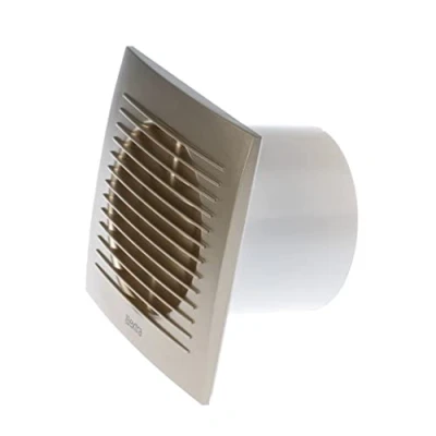 Afbeelding van LIRAST Badventilator met timer, diameter 100 mm, goudkleurig, ventilator voor efficiënte ventilatie in de badkamer, keukentoilet