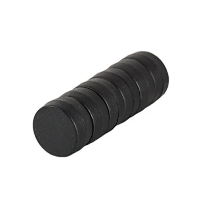 Afbeelding van Magnetastico 6 x sterke neodymium magneten met beschermlaag kleur zwart &amp; afmetingen 12 mm kleine extra sterk, kantoormagneten mini magneet voor magneetbord, koelkast, whiteboard