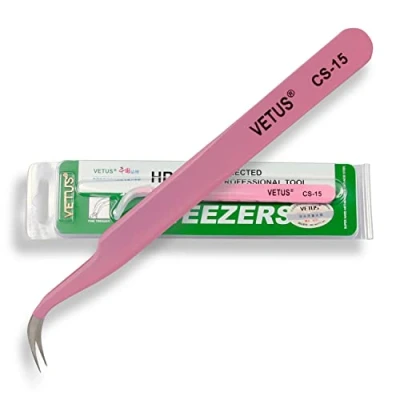 Afbeelding van P Beauty Cosmetic Accessories VETUS wimperpincet voor wimperverlenging CS 15 ideaal geschikt afzonderlijke wimpers en volumetechniek inclusief beschermkap (CS 15)