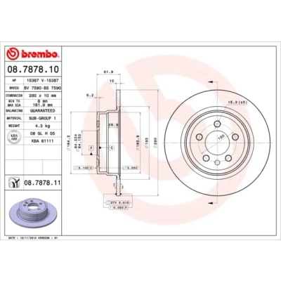 Afbeelding van Brembo Remschijf 08.7878.11