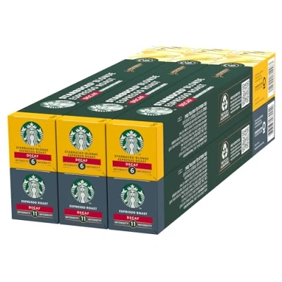 Afbeelding van STARBUCKS Cafeïnevrij Explorer Variety Pack by Nespresso, Koffiecapsules 6 x 10 (60 Capsules) Amazon Exclusive