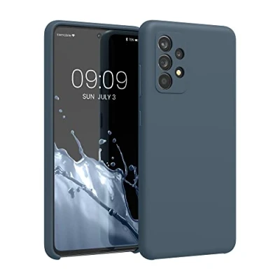 Afbeelding van kwmobile telefoonhoesje geschikt voor Samsung Galaxy A52 / 5G A52s Hoesje met siliconen coating Smartphone case in leisteen