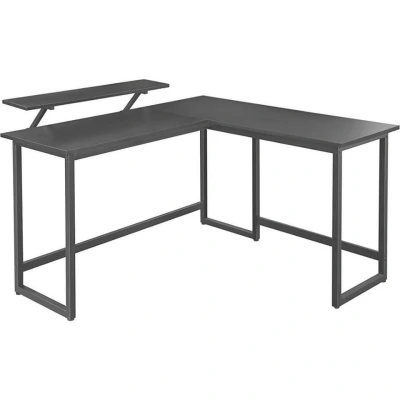 Afbeelding van VASAGLE bureau, L vormig computerbureau met beweegbare monitorbevestiging 140 x 130 76/91,5 cm